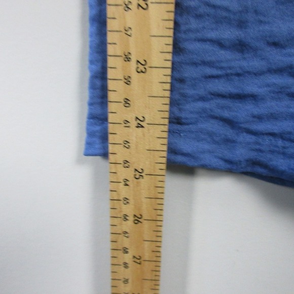 Habitat Crinkle Wide Leg Cropped Pants Women XXL Blue Pull On Lagenlook 310 - Picture 11 of 12